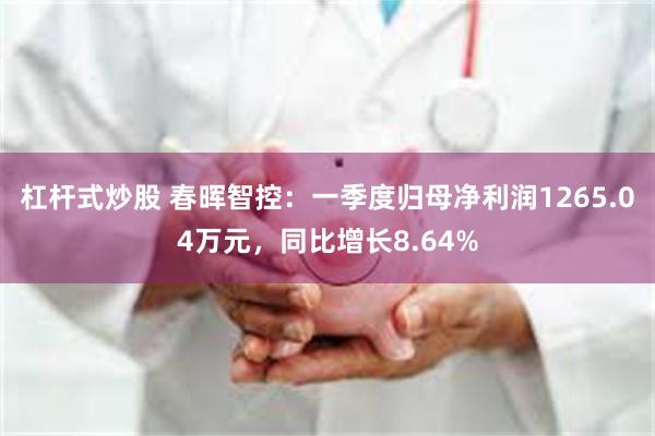 杠杆式炒股 春晖智控：一季度归母净利润1265.04万元，同比增长8.64%