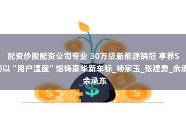 配资炒股配资公司专业 30万级新能源销冠 享界S9何以“用户温度”熔铸豪华新车标_杨家玉_张建勇_余承东